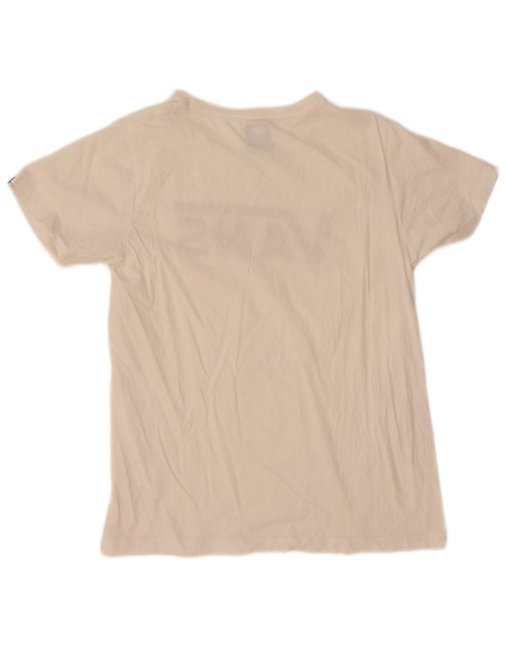 Vans Γυναικείο T-Shirt Top UK 12 Μεσαίο λευκό βαμβακερό