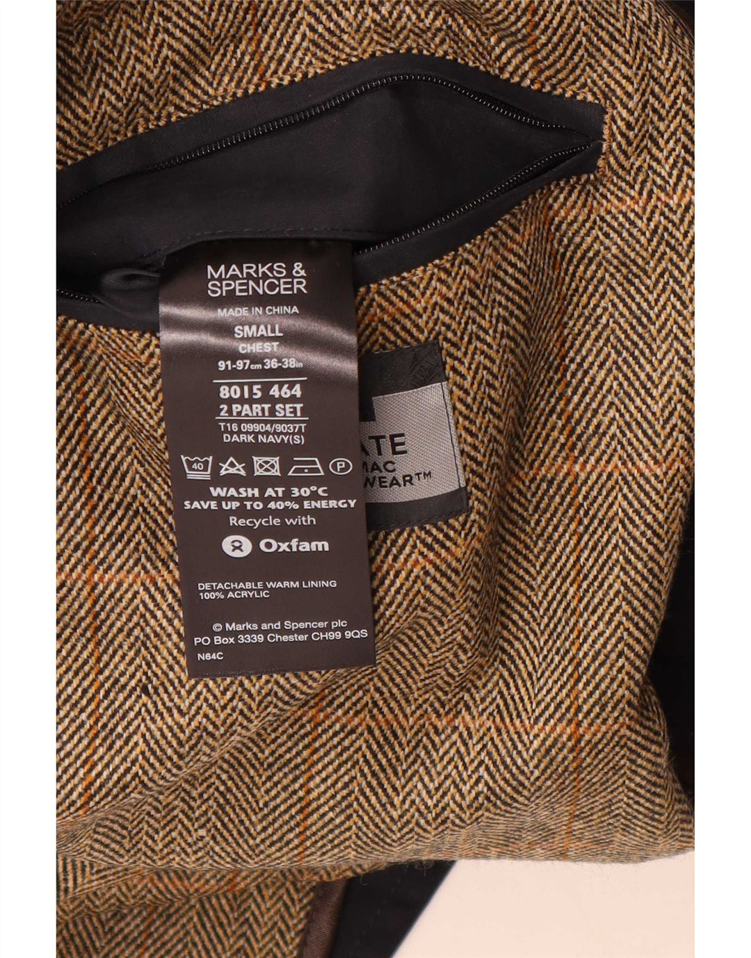 Ανδρικό παλτό αντιανεμικό Marks & Spencer UK 36 Small Navy Blue Classic