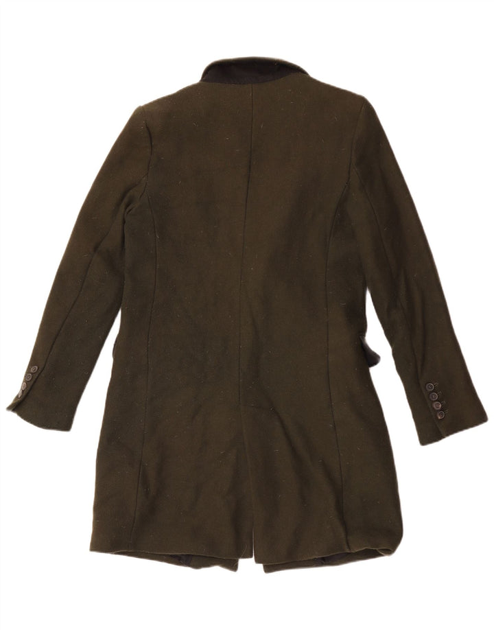 Zara Γυναικείο Παλτό UK 10 Small Khaki Wool
