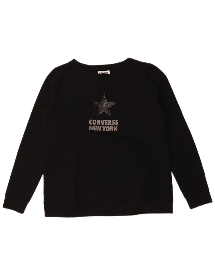 Γυναικείο Φούτερ Converse Graphic Jumper UK 14 Medium Black Cotton