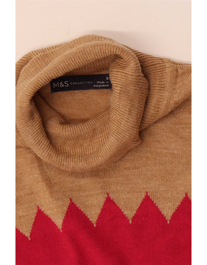 Marks & Spencer Γυναικείο πουλόβερ με ρολό λαιμόκοψη UK 8 Μικρό πολύχρωμο