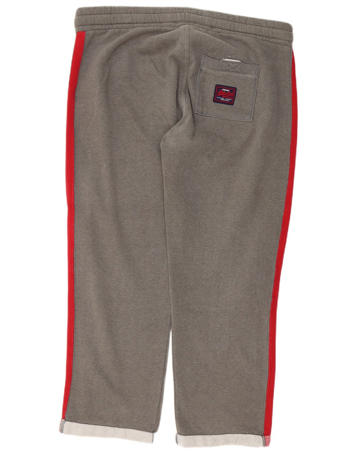 SUPERDRY Mens Graphic Tracksuit Trousers XL Grey Colourblock