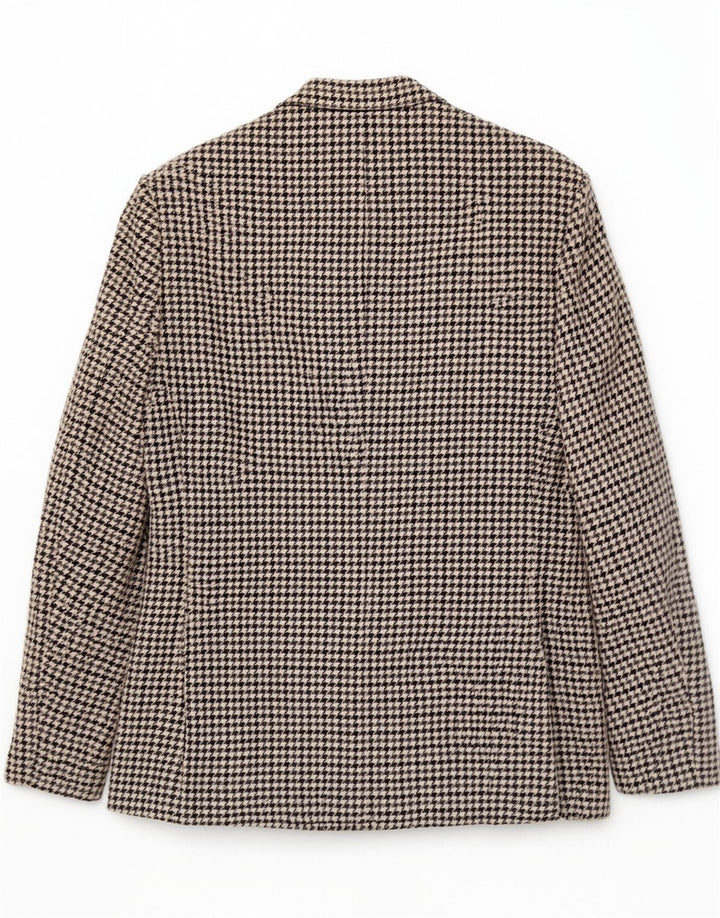 Vintage Ανδρικό σακάκι 2 κουμπιών UK 36 Small Grey Houndstooth Wool