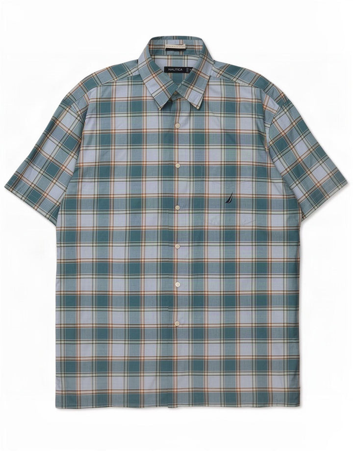 Ανδρικό κοντομάνικο πουκάμισο Nautica XL Blue Check Cotton