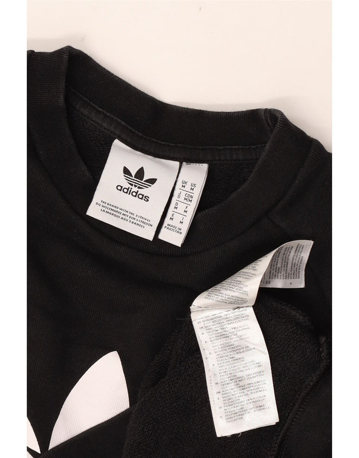 Ανδρικό γραφικό φούτερ Adidas, μεσαίο μαύρο βαμβακερό