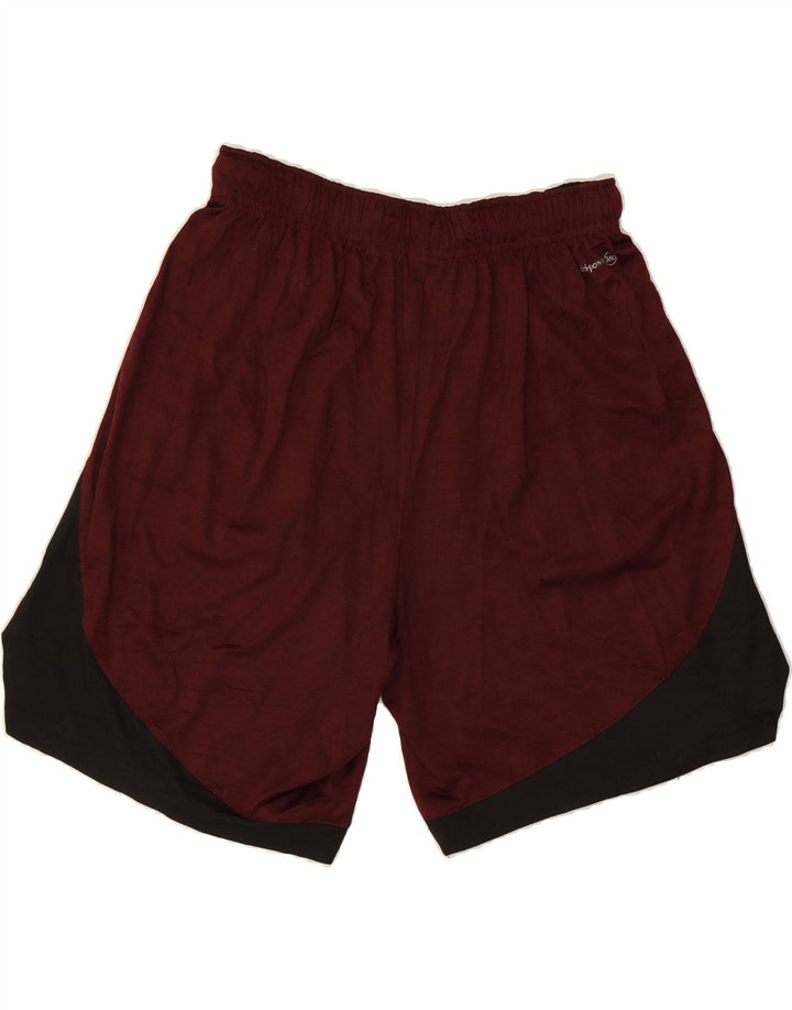 RUSSELL ATHLETIC Mens Sport Shorts Small  Burgundy Colourblock Polyester Vintage Russell Athletic and Second-Hand Russell Athletic from Messina Hembry 