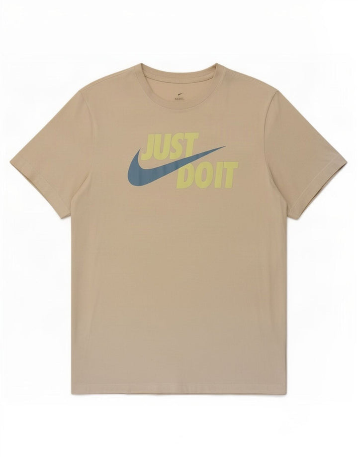 Ανδρικό γραφικό μπλουζάκι Nike, μεσαίο βαμβακερό μπεζ