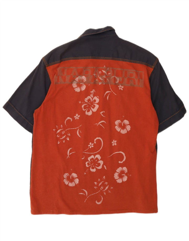 NAPAPIJRI Ανδρικό κοντομάνικο γραφικό πουκάμισο μεσαίο μπλε ναυτικό Floral