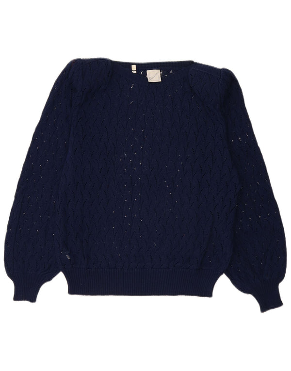 Luciana Γυναικείο πουλόβερ με λαιμόκαυμα IT 50 XL Navy Blue Cotton