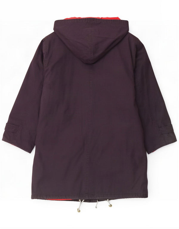 Charon Womens Hooded Overcoat UK 18 XL Purple Polyester