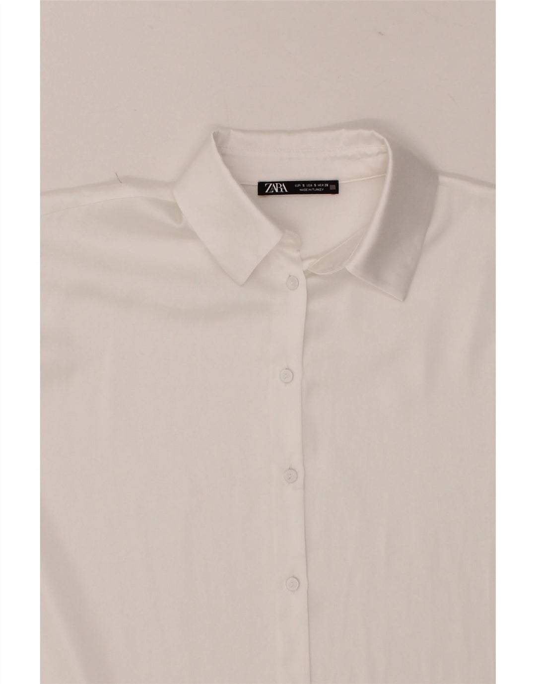 ZARA Womens Oversized 3/4 Sleeve Shirt UK 10 Small White Vintage Zara and Second-Hand Zara from Messina Hembry 