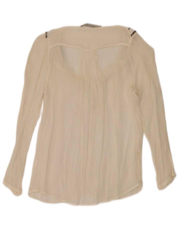 Γυναικεία Zara Oversized See Through Μακρυμάνικη Μπλούζα Top 10 Small Beige