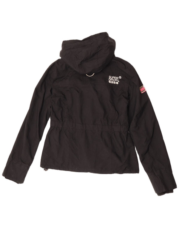 Superdry Γυναικείο Μπουφάν με κουκούλα αντιανεμικό UK 14 Medium Black