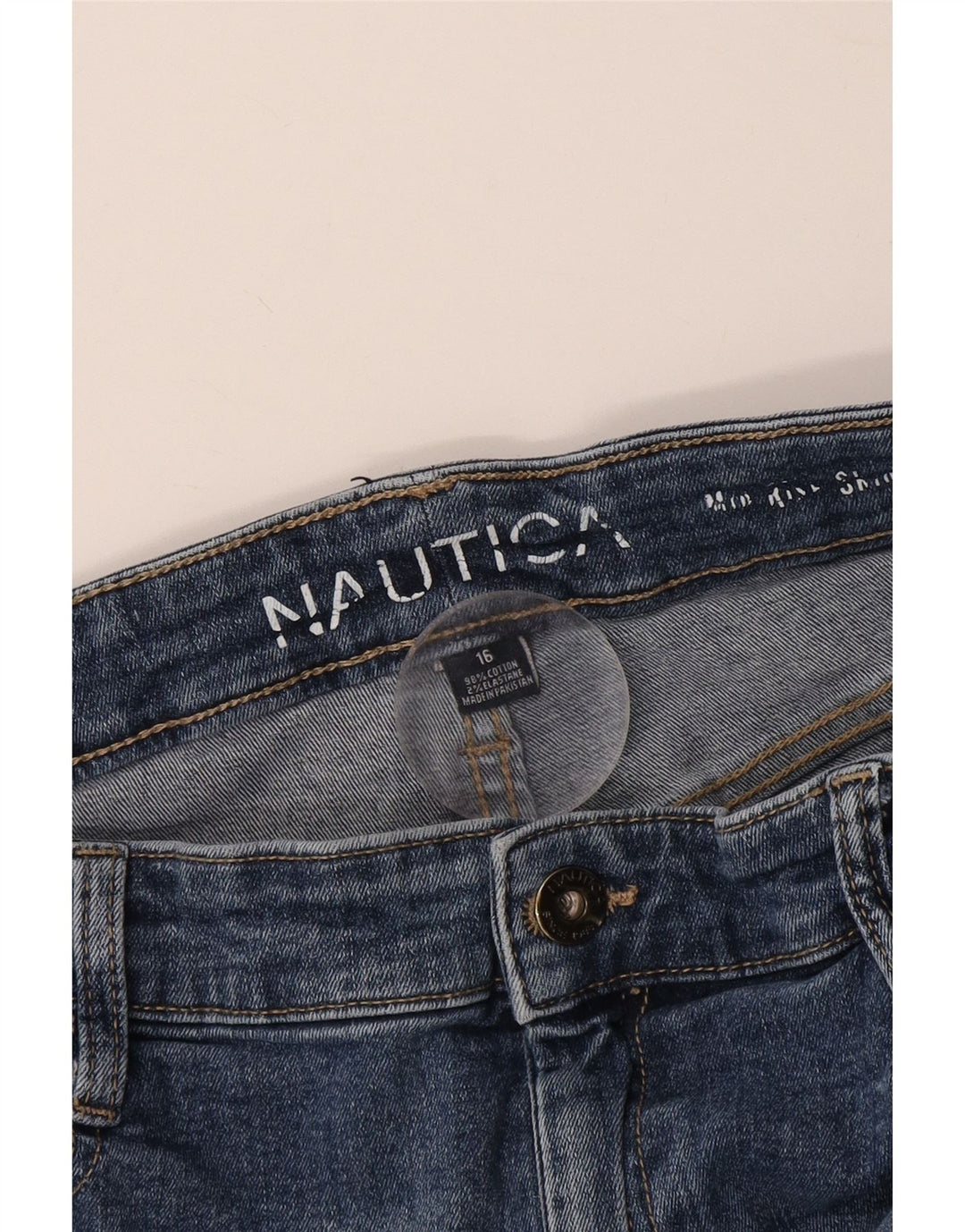 Nautica Γυναικεία ψηλόμεσα στενά τζιν UK 16 μεγάλα W34 L29 μπλε βαμβακερά