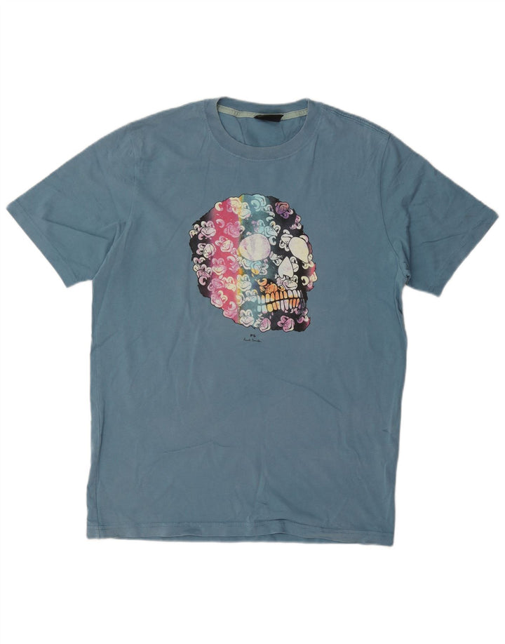 Ανδρικό γραφικό μπλουζάκι Paul Smith Top από μεσαίο μπλε βαμβακερό