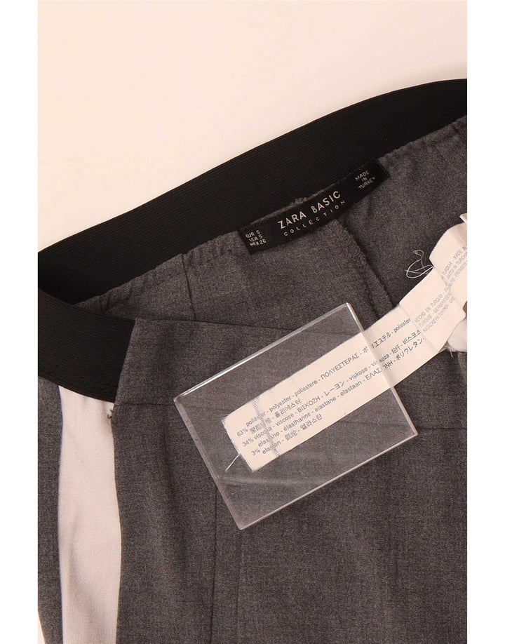 Zara Γυναικείο Slim παντελόνι Chino Small W26 L28 Grey Colorblock Polyester