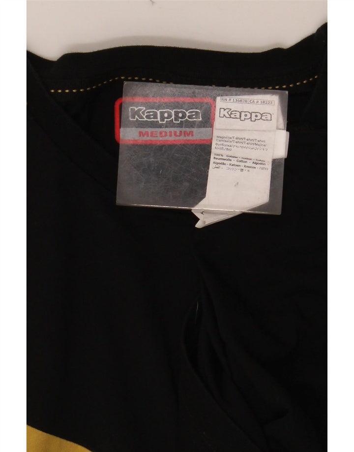 Ανδρικό γραφικό T-Shirt KAPPA Top Medium Black Colorblock Βαμβακερό