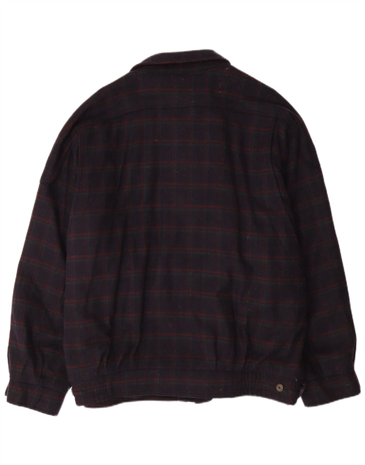 Ανδρικό μπουφάν BUSCH Bomber UK 42 XL Navy Blue Check Wool