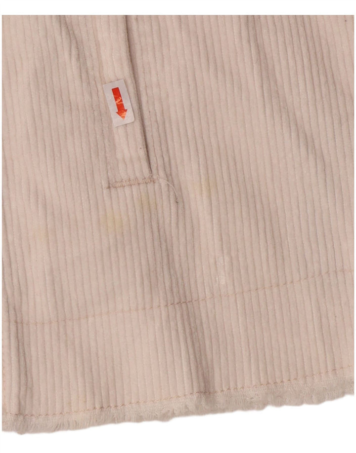 ZARA Γυναικείο Κοτλέ Μπουφάν UK 16 Large Off White Βαμβακερό