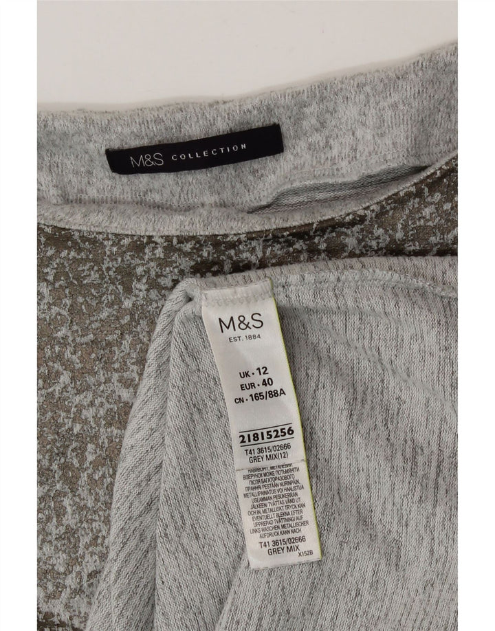 Marks & Spencer Γυναικείο τοπ μακρυμάνικο UK 12 Medium Grey Polyester