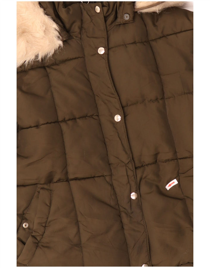 TOPSHOP Γυναικείο μπουφάν υπερμεγέθη Crop Sherpa padded UK 12 Medium Khaki