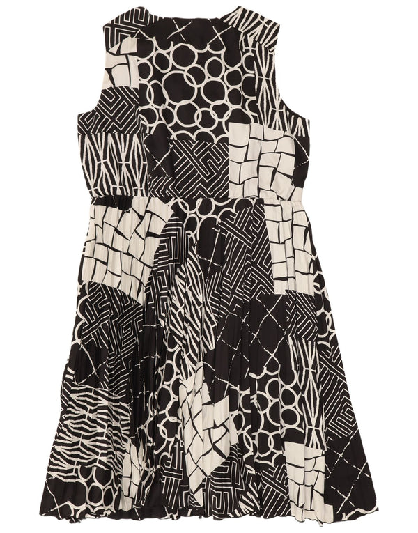 Joanna Hope Womens Sleeveless A-Line Dress UK 26 5XL Black Geometric