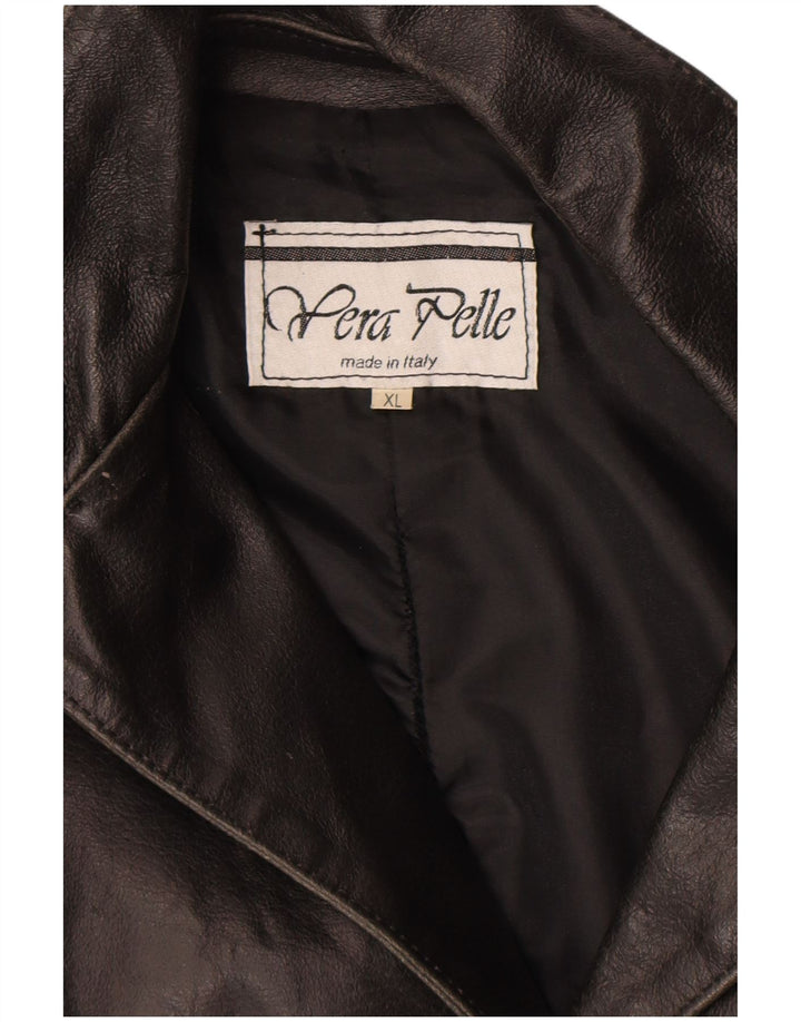 Vintage Γυναικείο Δερμάτινο Μπουφάν UK 18 XL Μαύρο Δερμάτινο