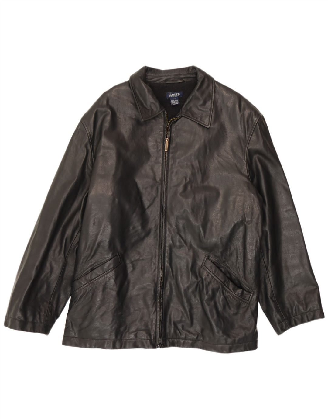 Ανδρικό δερμάτινο μπουφάν Gant UK 38 Medium Black Leather