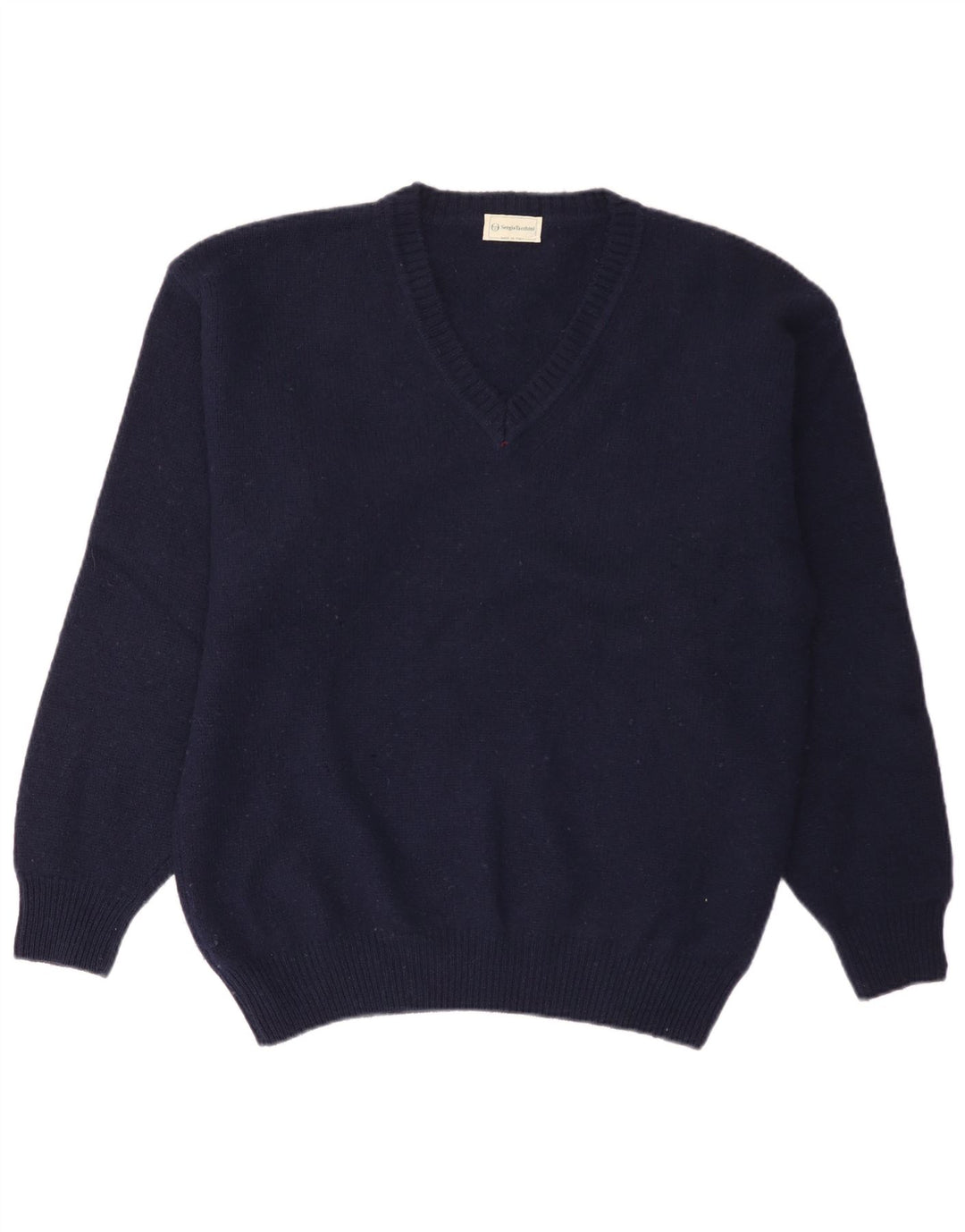 Sergio Tacchini Ανδρικό πουλόβερ με V λαιμόκοψη XL Μαλλί Navy Blue