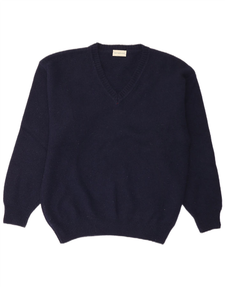 Sergio Tacchini Ανδρικό πουλόβερ με V λαιμόκοψη XL Μαλλί Navy Blue