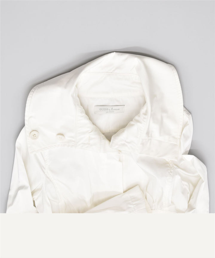 GUESS Γυναικεία καμπαρντίνα UK 8 Small White Polyester