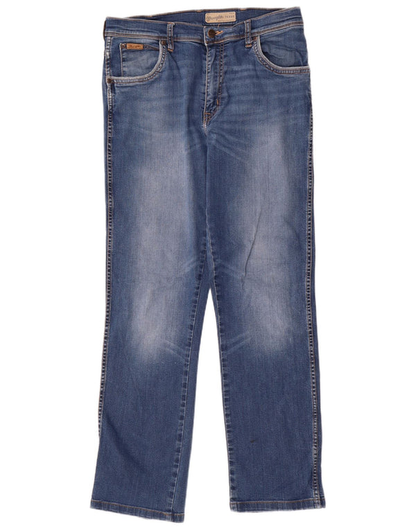 WRANGLER Γυναικείο Texas Stretch Straight Jeans W33 L31 Μπλε βαμβακερό