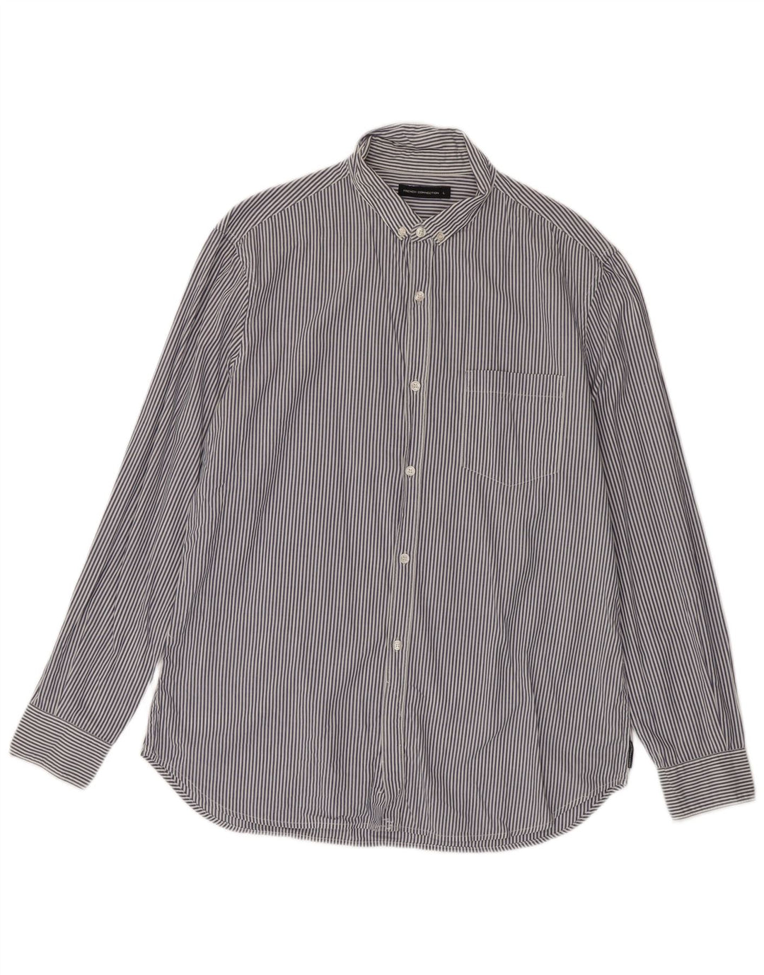 Ανδρικό πουκάμισο French Connection Μεγάλο Navy Blue Pinstripe