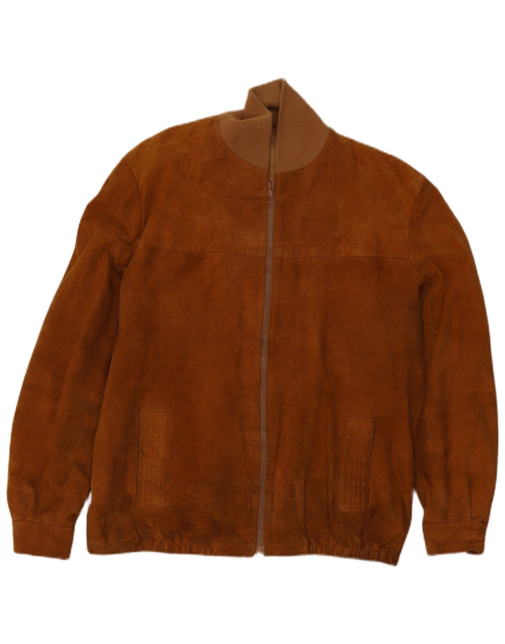 Vintage Ανδρικό Suede Bomber Jacket IT 52 XL Beige