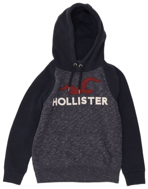 Ανδρικό γραφικό κουκούλα HOLLISTER XS Navy Blue Colourblock Βαμβακερό