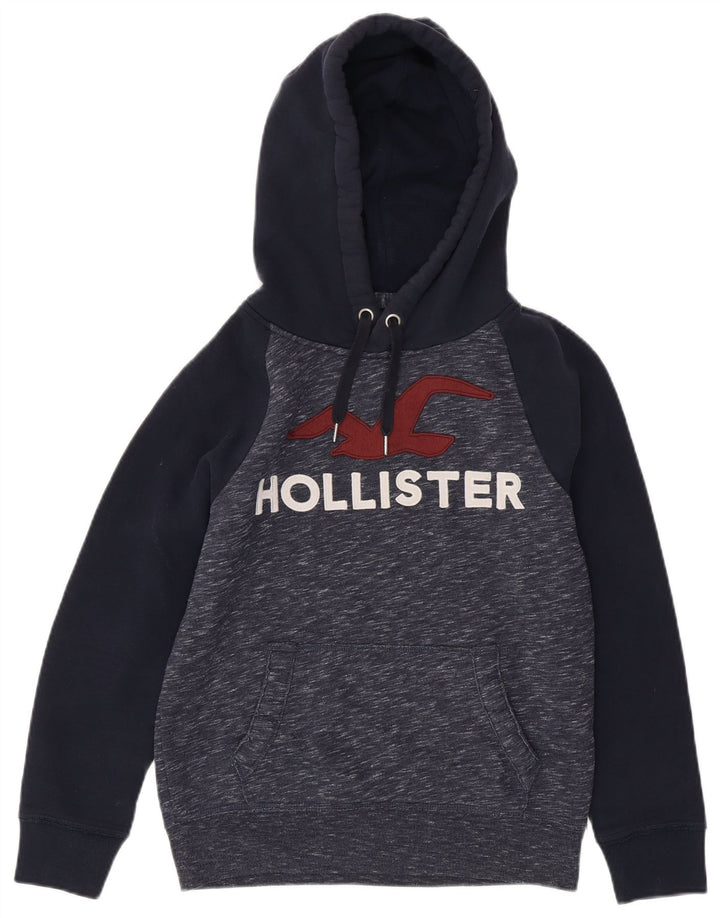 Ανδρικό γραφικό κουκούλα HOLLISTER XS Navy Blue Colourblock Βαμβακερό