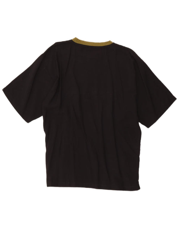 Vintage Ανδρικό γραφικό T-Shirt Top Large Black Viscose