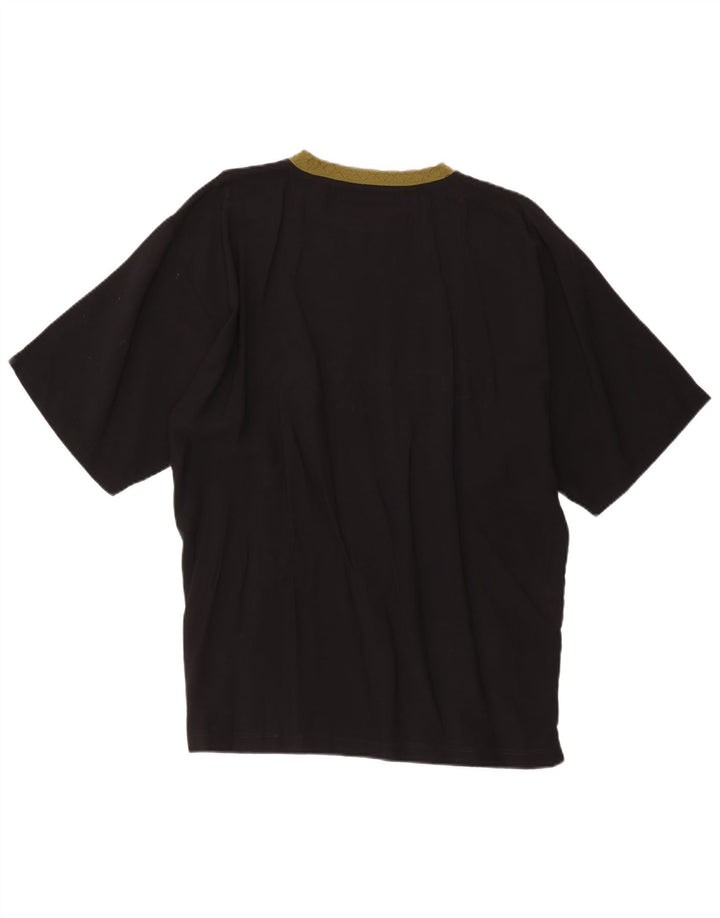 Vintage Ανδρικό γραφικό T-Shirt Top Large Black Viscose