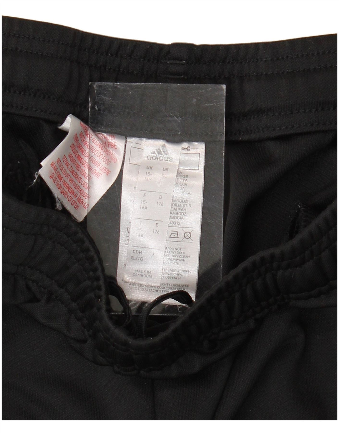 Παντελόνι αθλητικής φόρμας ADIDAS Boys Aeroready 15-16 ετών Μαύρο πολυεστέρα