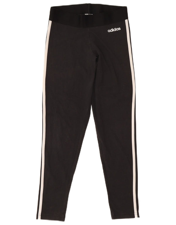 Γυναικείο κολάν Adidas UK 12/14 Μεσαίο μαύρο βαμβακερό