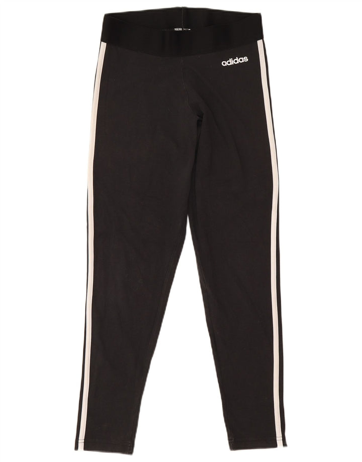 Γυναικείο κολάν Adidas UK 12/14 Μεσαίο μαύρο βαμβακερό
