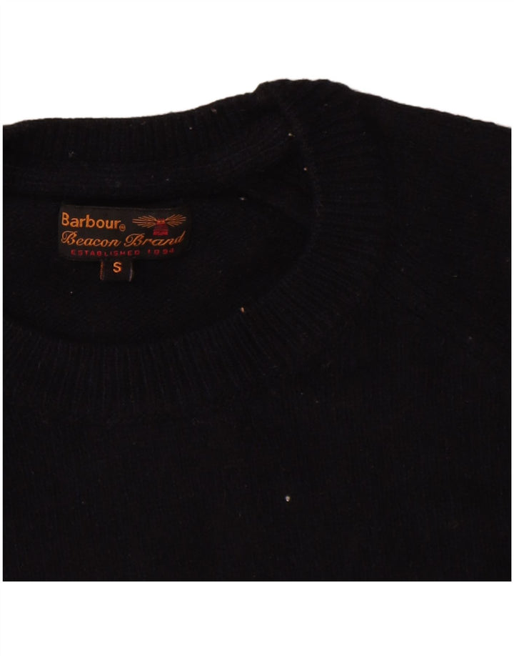 Ανδρικό πουλόβερ με λαιμόκοψη Barbour Small Navy Blue Wool