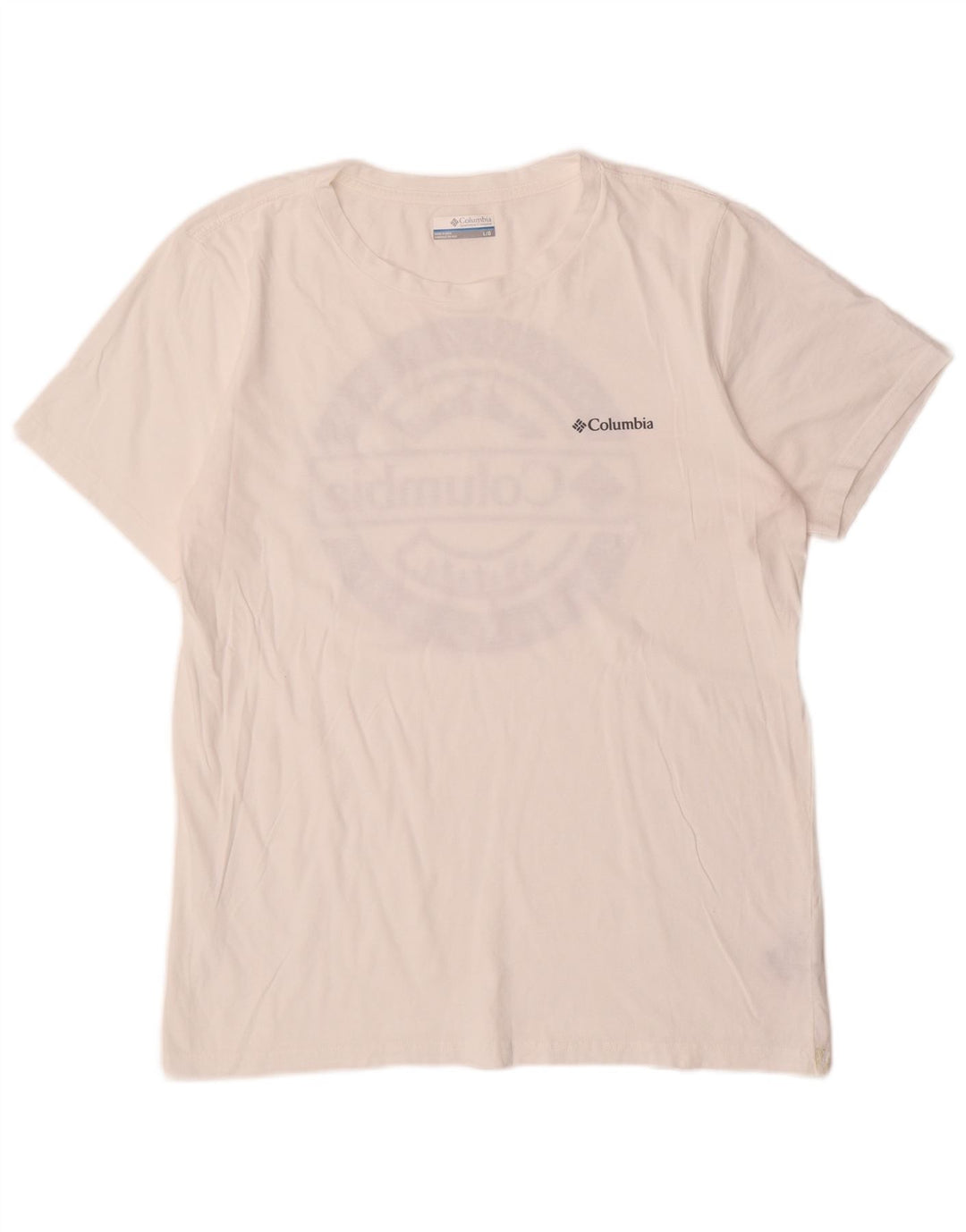 Ανδρικό γραφικό T-Shirt Columbia Top μεγάλο λευκό βαμβακερό