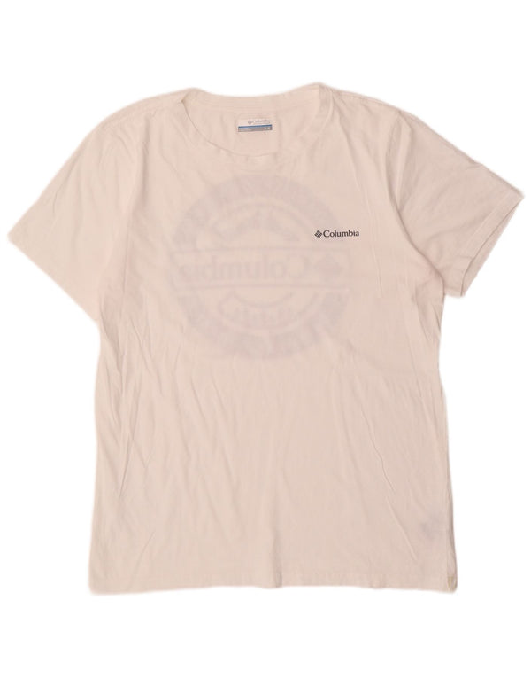 Ανδρικό γραφικό T-Shirt Columbia Top μεγάλο λευκό βαμβακερό