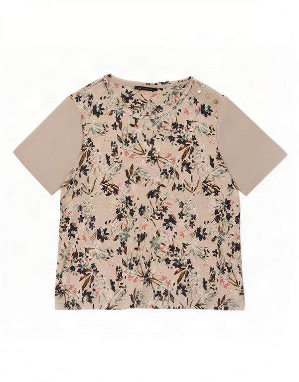 Γυναικεία μπλούζα Marks & Spencer Top UK 20 2XL Γκρι φλοράλ βισκόζη