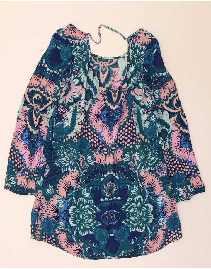 BILLABONG Γυναικείο μακρυμάνικο τουνίκ φόρεμα UK 12 μεσαίο πολύχρωμο φλοράλ