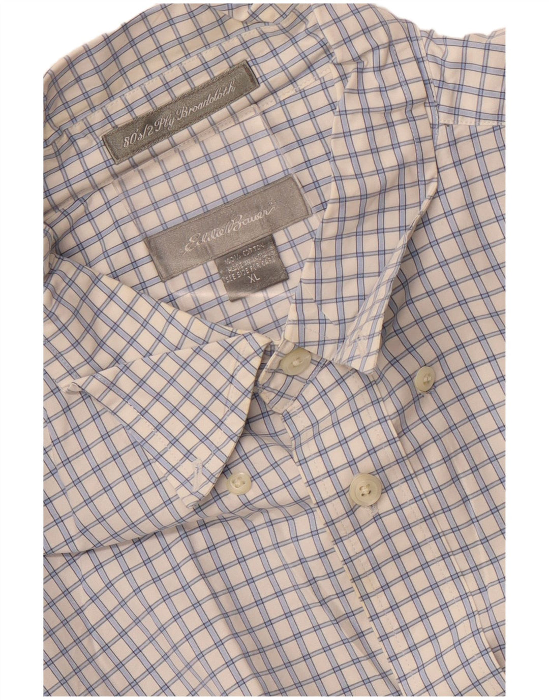 Ανδρικό πουκάμισο Eddie Bauer XL White Check Cotton