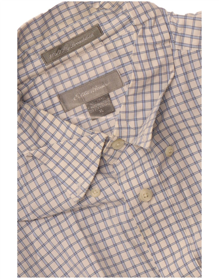 Ανδρικό πουκάμισο Eddie Bauer XL White Check Cotton