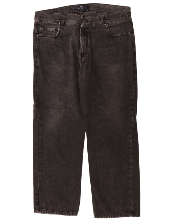 Marks & Spencer Ανδρικό Μπλε Harbor Straight Jeans W40 L29 Μαύρο βαμβακερό