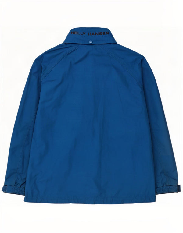Helly Hansen Boys Graphic Hooded Rain Jacket 13-14 Years Blue Polyester